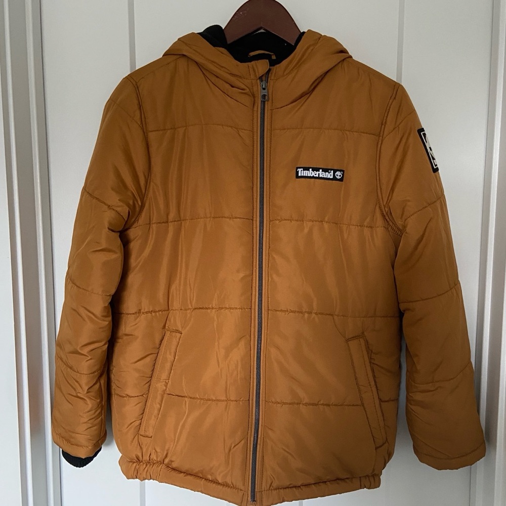 TIMBERLAND BOY’S Brown Bubble Puffer Jacket - L Large 14-16 - Excellent cond.